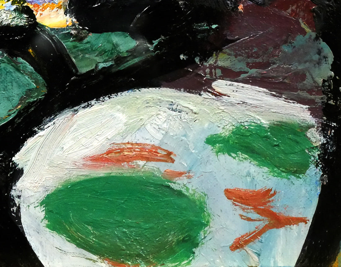 田辺三重松「薔薇」油絵・F4号 拡大画像5