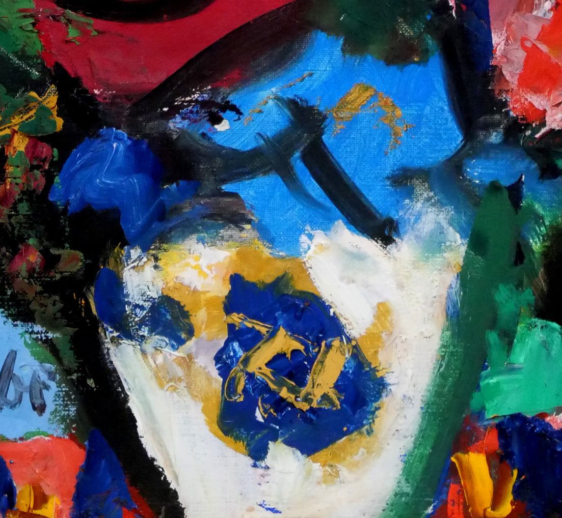 田辺三重松「薔薇」油絵・F6号 拡大画像5