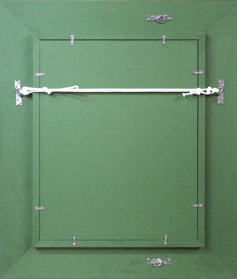 田辺三重松「薔薇」油絵・F6号 額縁裏側画像