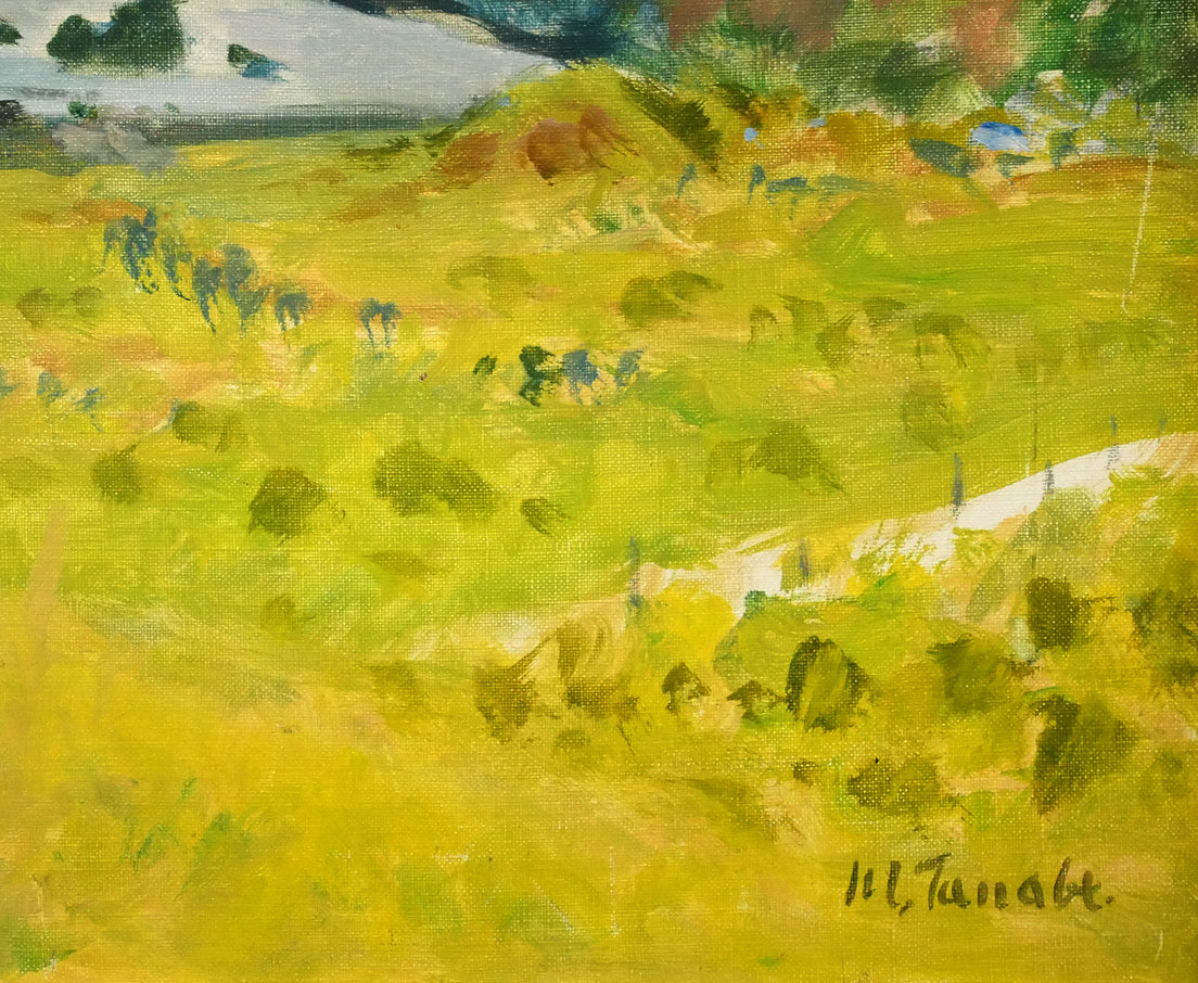 田辺三重松「風景画」油絵・F8号 拡大画像4