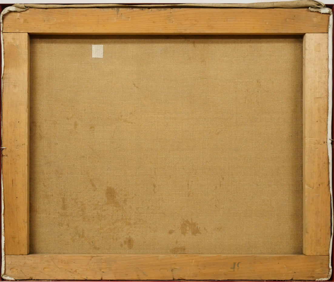 田辺三重松「風景画」油絵・F8号 キャンバス裏側画像