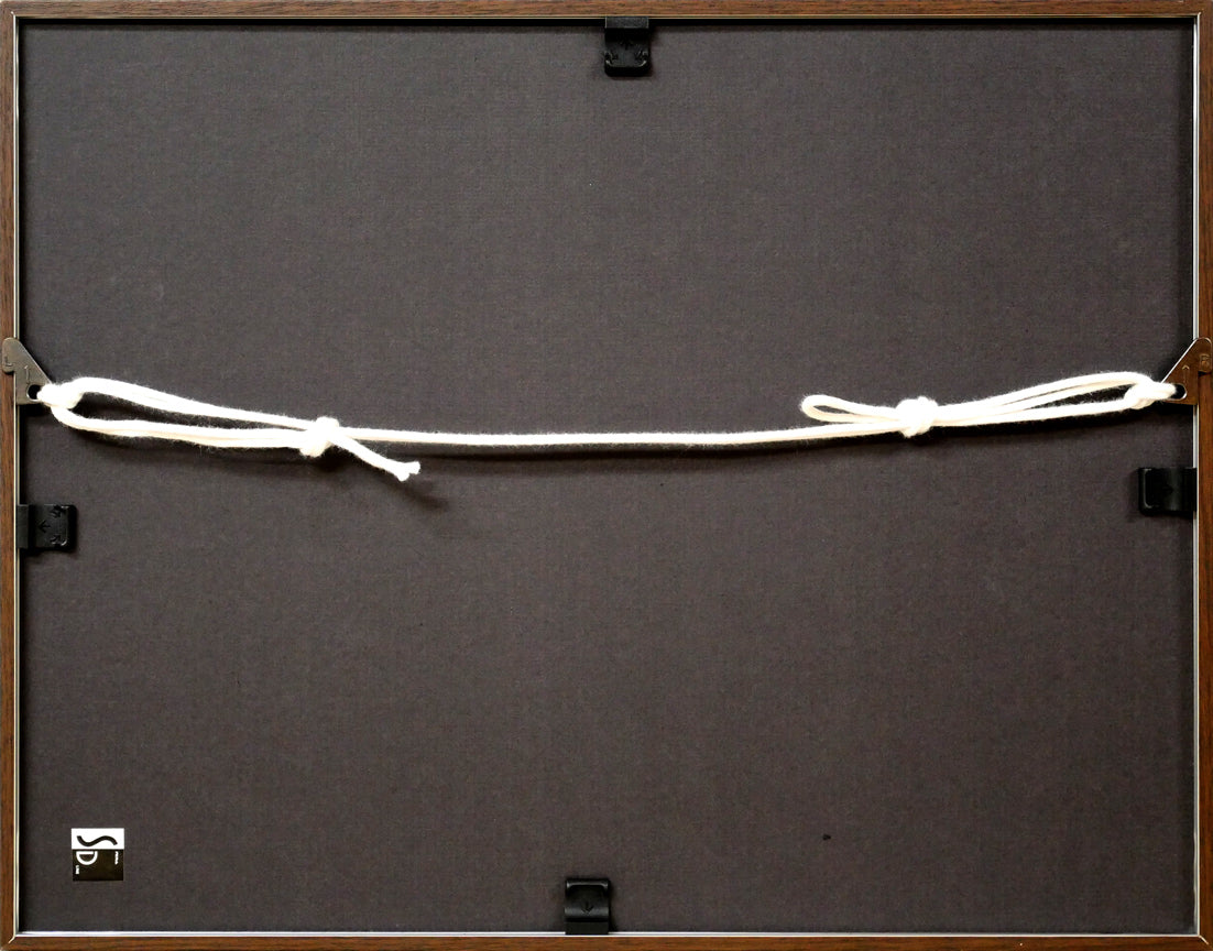 田辺三重松「恵山(函館)」水彩画 額縁裏側画像