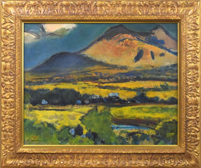 田辺三重松「駒ヶ岳初夏(函館)」油絵・F30号