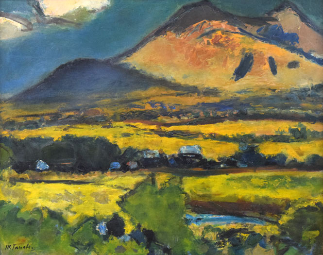 田辺三重松「駒ヶ岳初夏(函館)」油絵・F30号 作品全体拡大画像