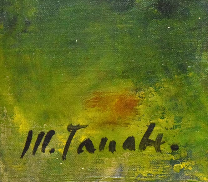 田辺三重松「駒ヶ岳初夏(函館)」油絵・F30号 サイン拡大画像