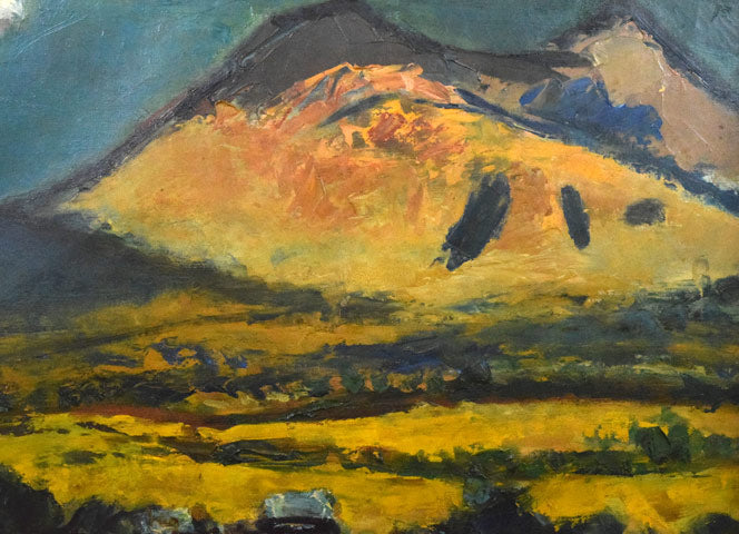 田辺三重松「駒ヶ岳初夏(函館)」油絵・F30号 拡大画像2