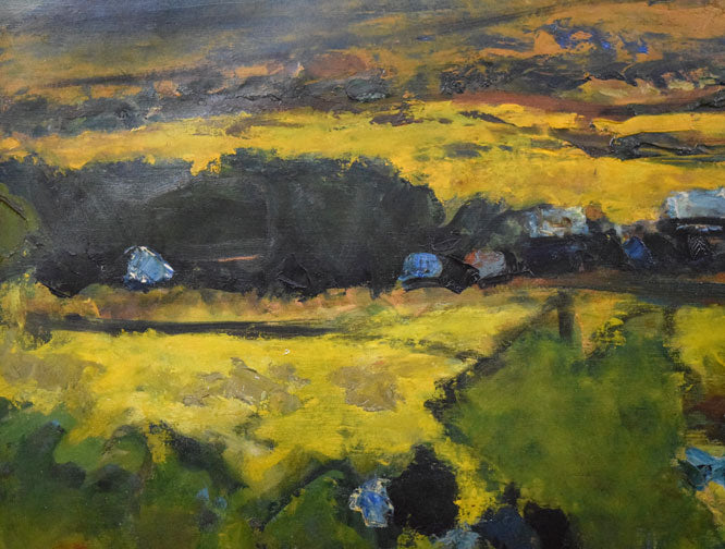 田辺三重松「駒ヶ岳初夏(函館)」油絵・F30号 拡大画像3