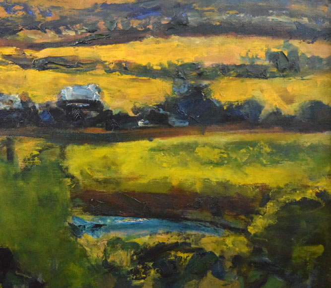 田辺三重松「駒ヶ岳初夏(函館)」油絵・F30号 拡大画像4