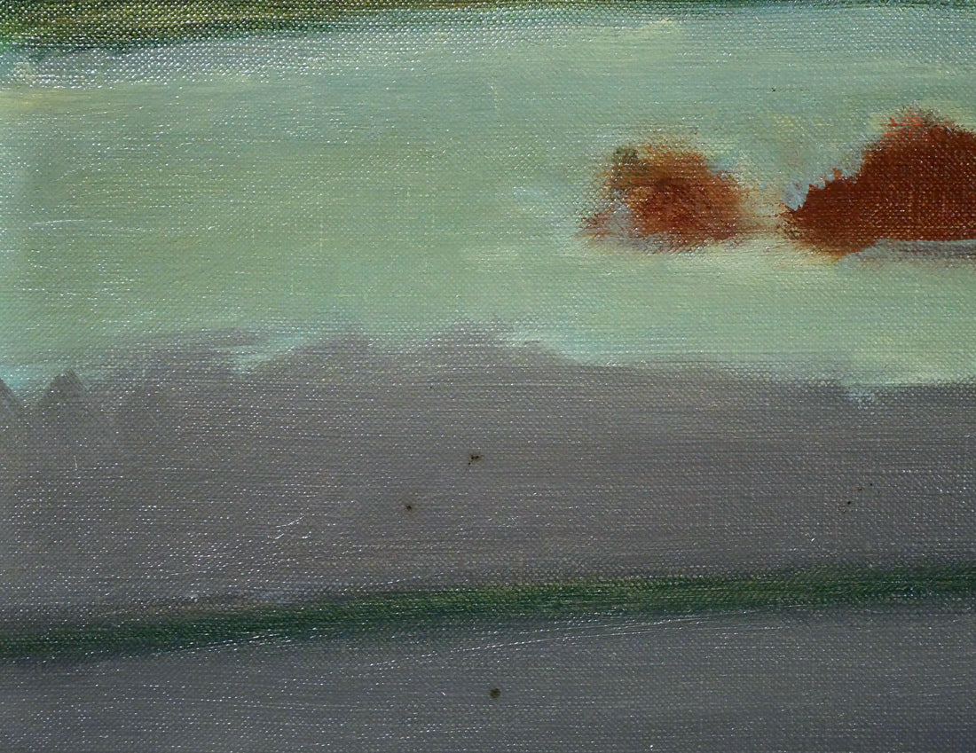 田辺三重松「黒い岬」油絵・F6号 拡大画像1