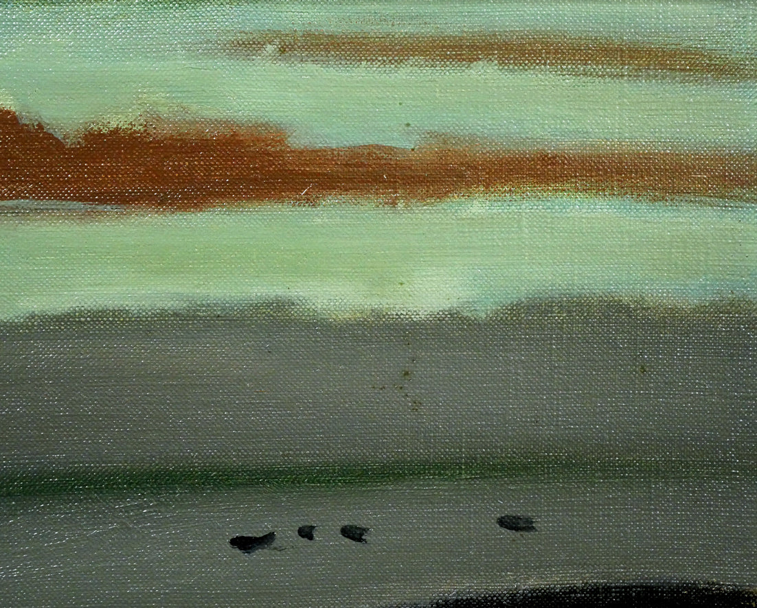 田辺三重松「黒い岬」油絵・F6号 拡大画像2