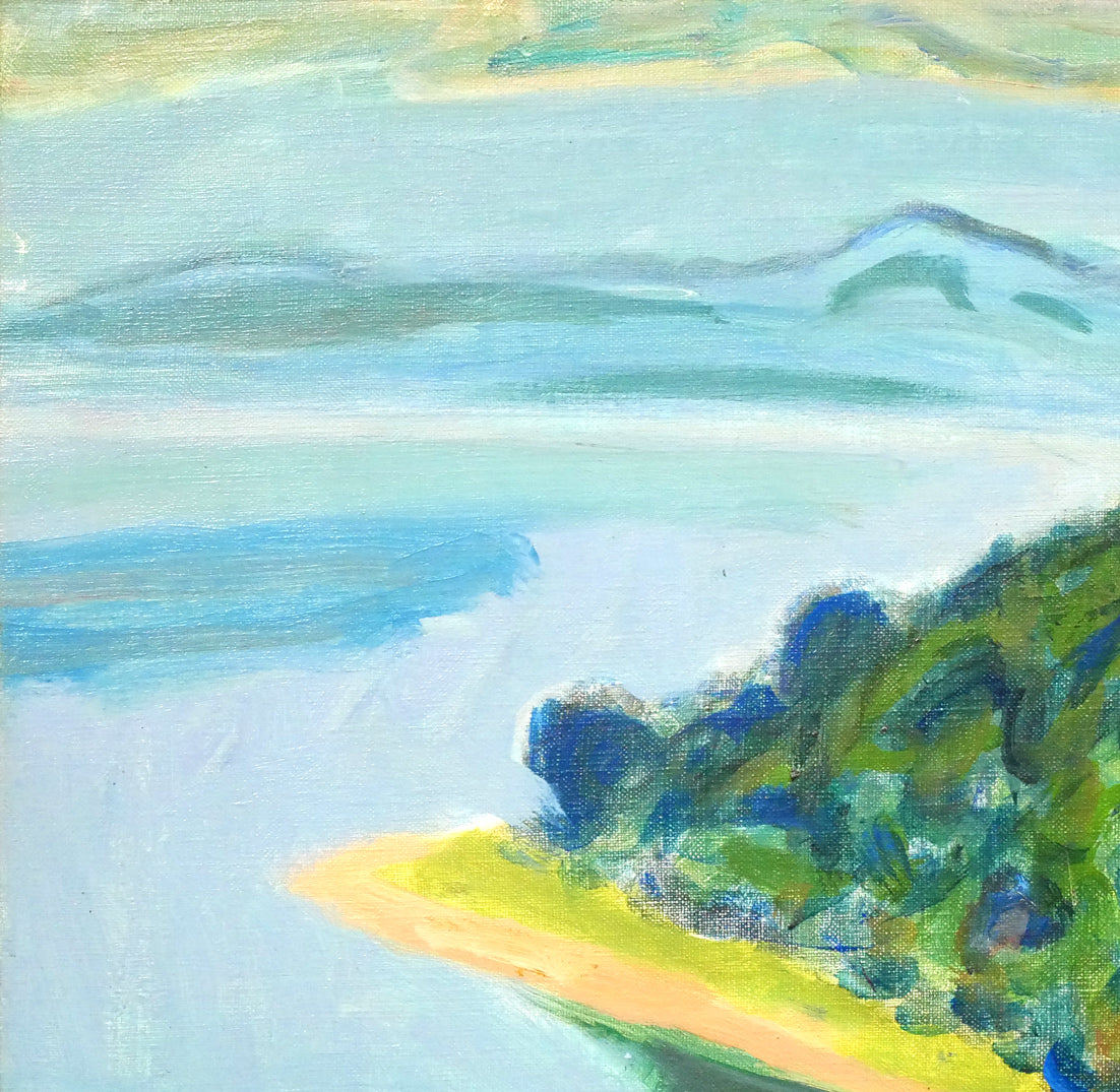 田辺三重松「曲汀」油絵・F8号 拡大画像1