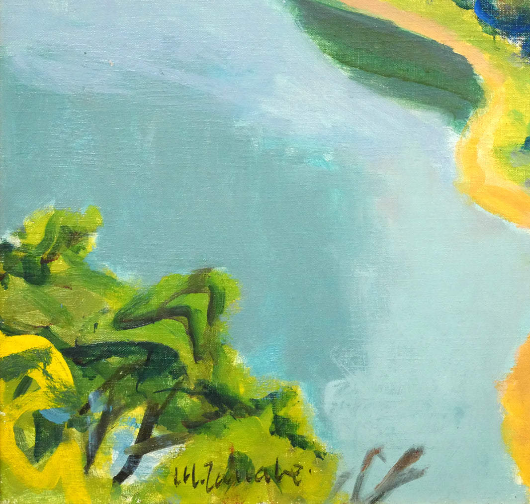 田辺三重松「曲汀」油絵・F8号 拡大画像4