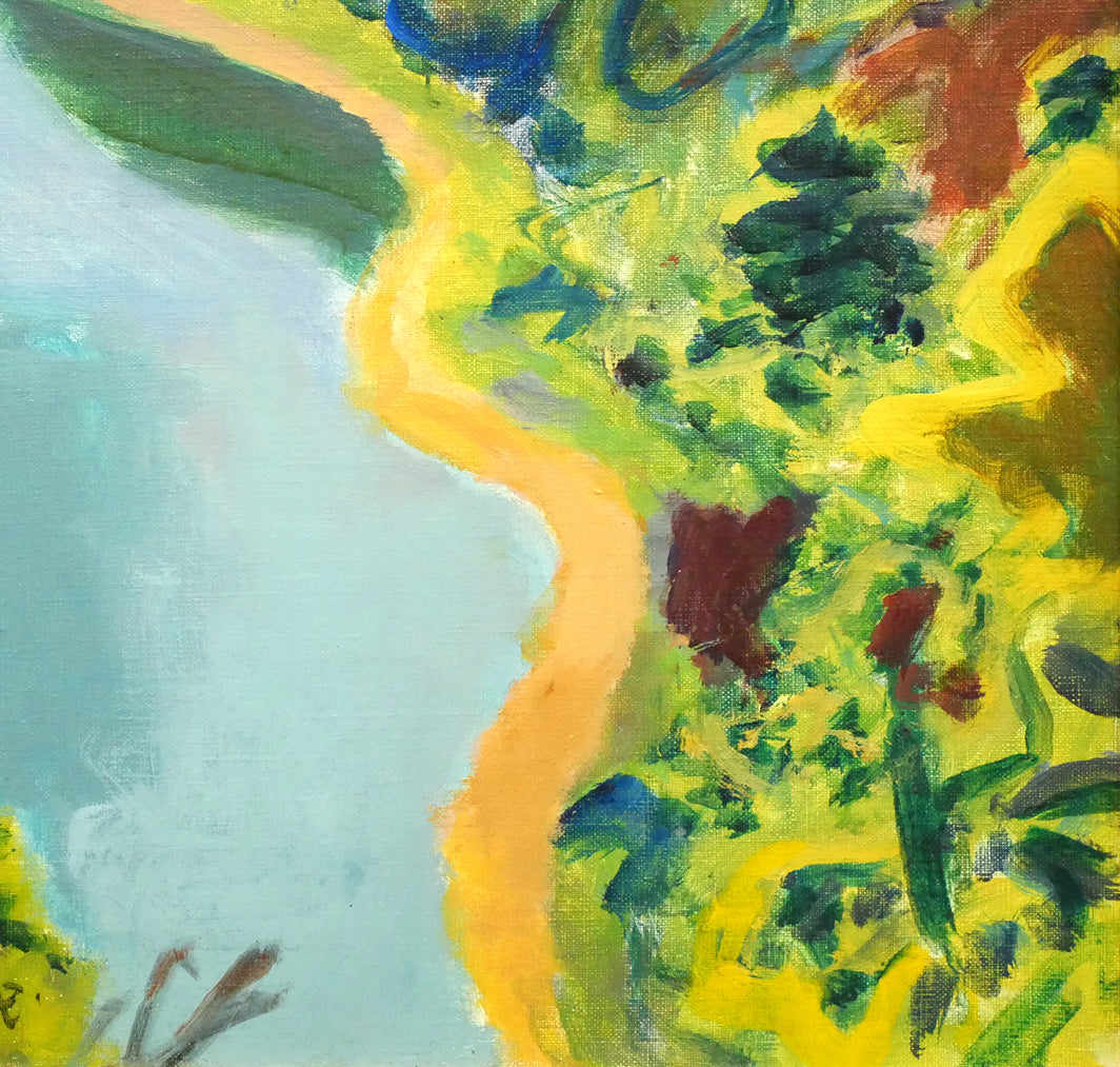 田辺三重松「曲汀」油絵・F8号 拡大画像5