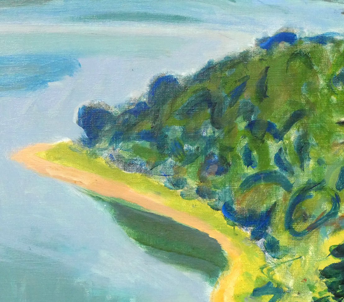 田辺三重松「曲汀」油絵・F8号 拡大画像3