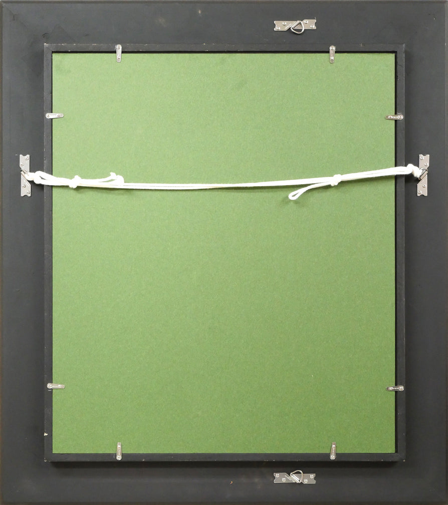 田辺三重松「曲汀」油絵・F8号 額縁裏側画像