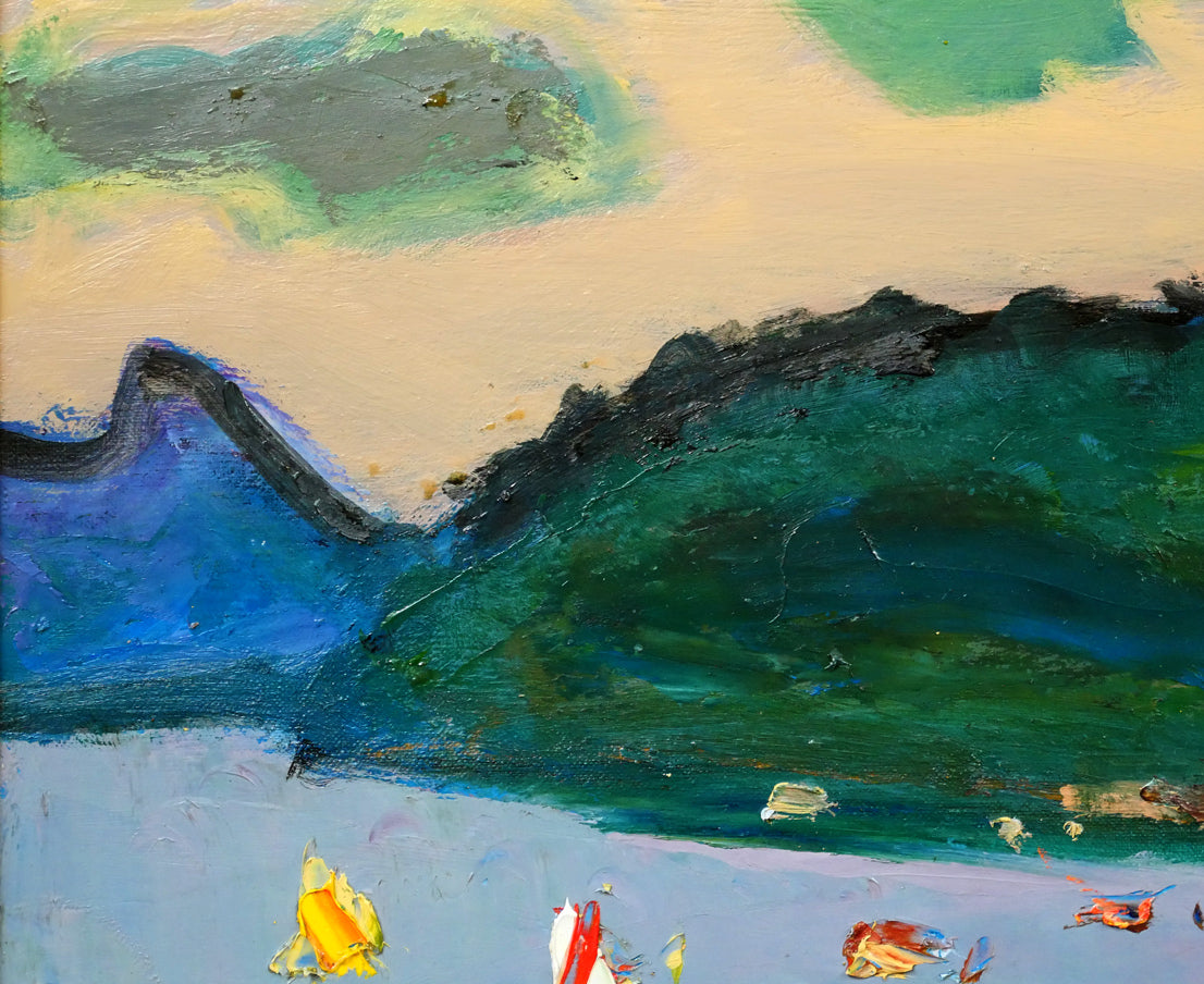 田辺三重松「野尻湖風景」油絵・F8号 拡大画像1