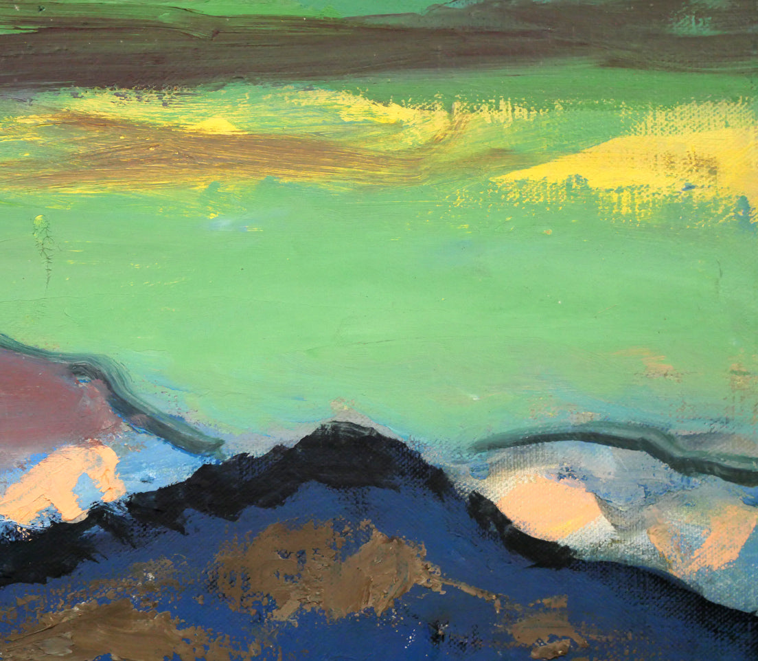 田辺三重松「裏大雪初夏」油絵・F6号 拡大画像2