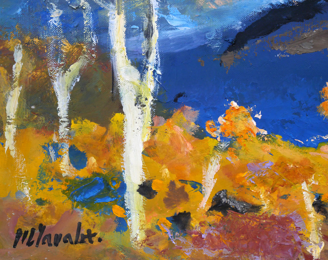 田辺三重松「裏大雪初夏」油絵・F6号 拡大画像3