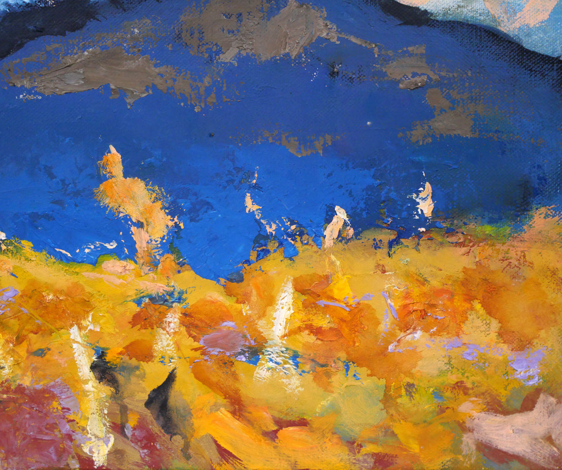 田辺三重松「裏大雪初夏」油絵・F6号 拡大画像4