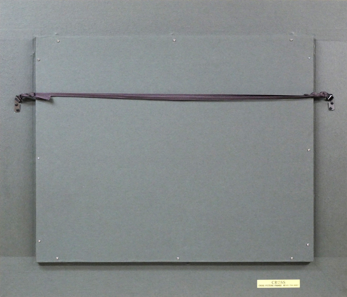 田辺三重松「裏大雪初夏」油絵・F6号 額縁裏側画像