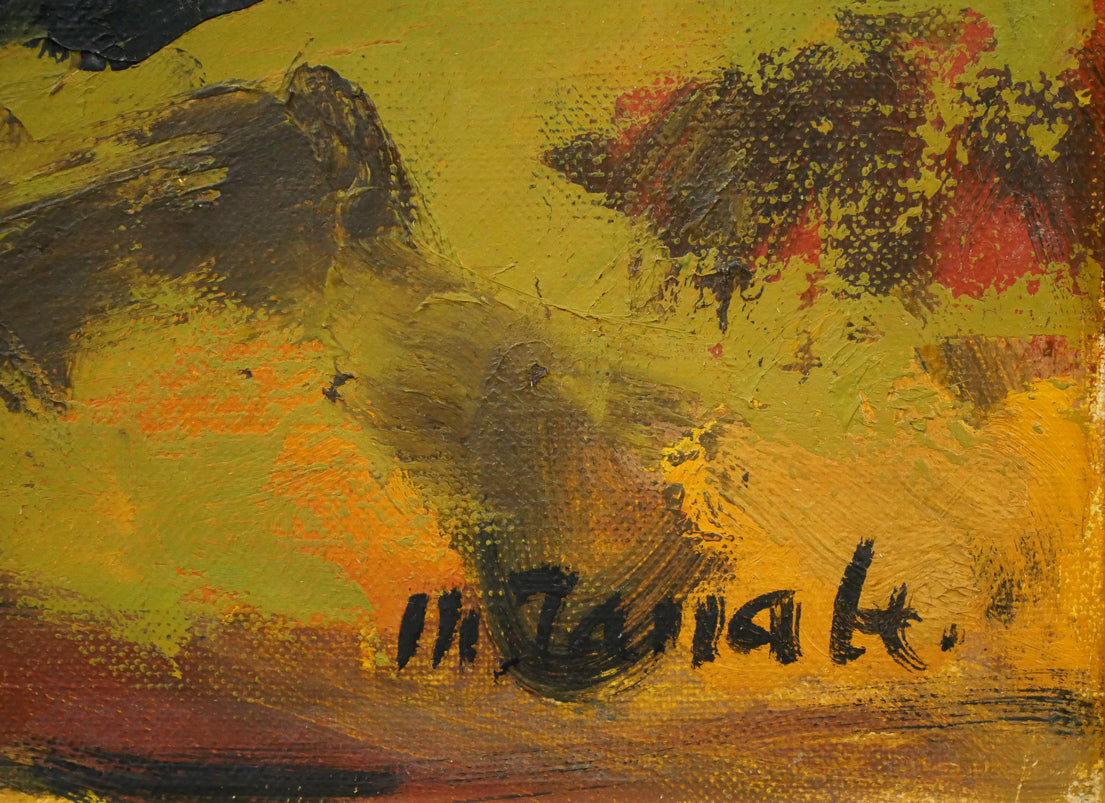 田辺三重松「山ひだ(羊蹄山)」油絵・F10号 サイン拡大画像