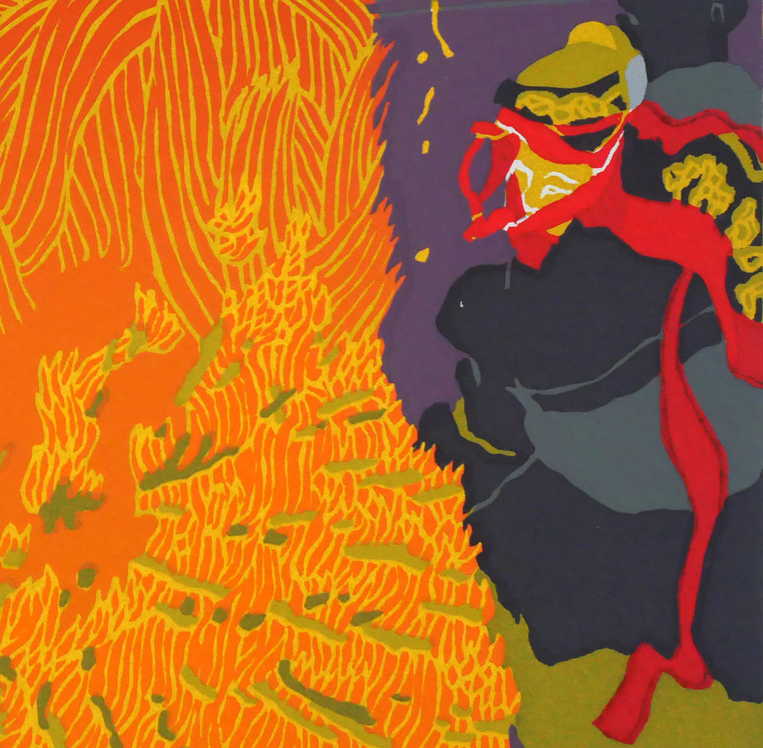 田中正秋「“だったん”お水取り」シルクスクリーン版画 拡大画像4