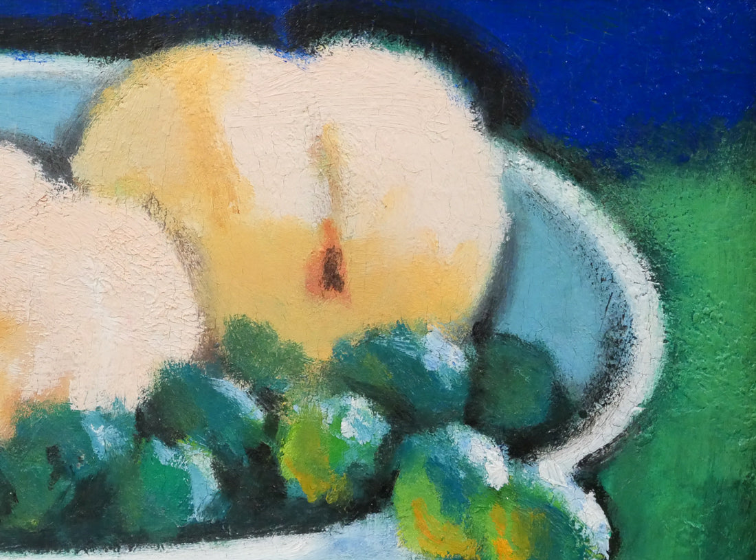 田中太郎「桃と葡萄」油絵・F4号 拡大画像2