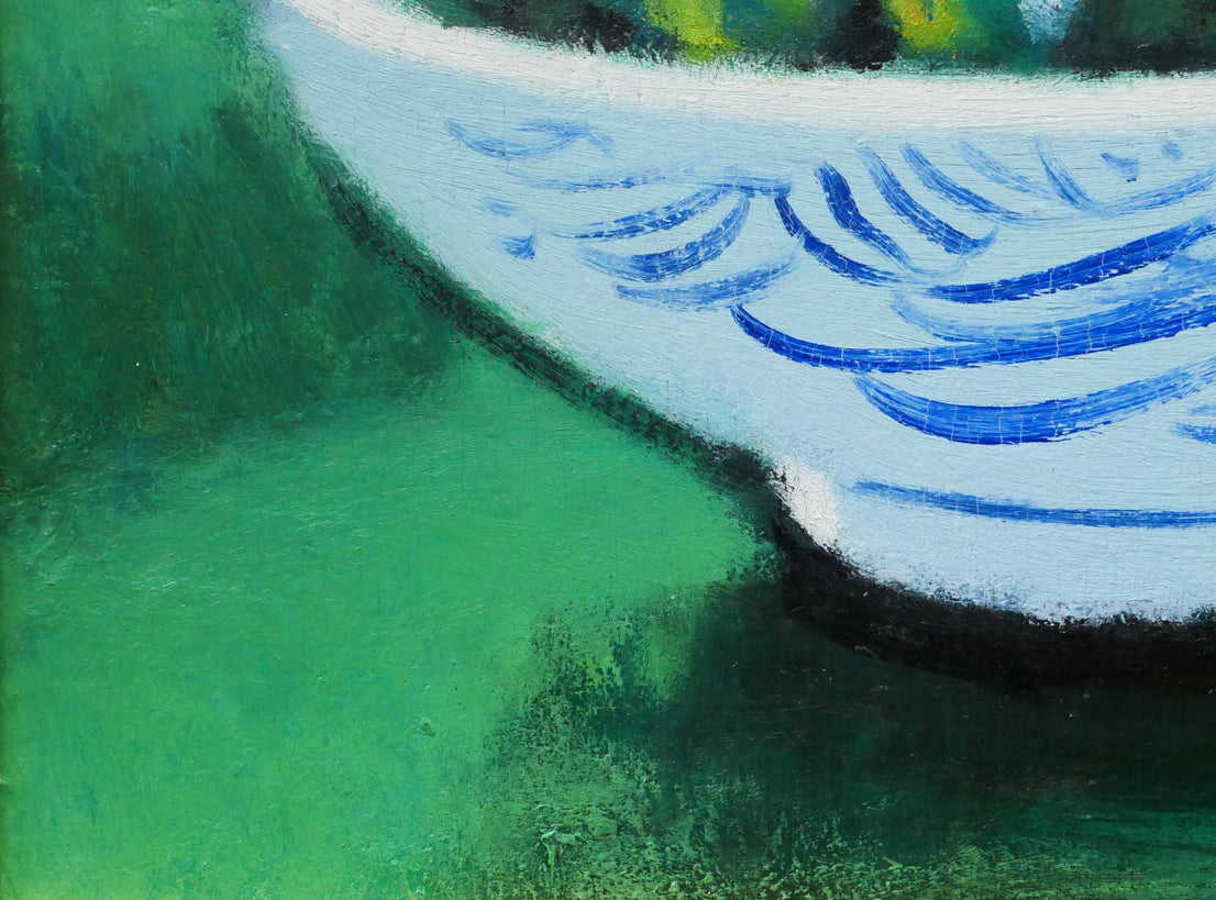 田中太郎「桃と葡萄」油絵・F4号 拡大画像3