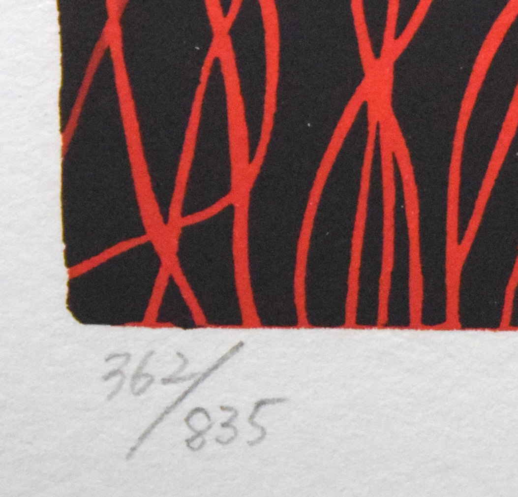 田中正秋「お水取り(東大寺二月堂)」シルクスクリーン版画 限定番号(ed,362/835)