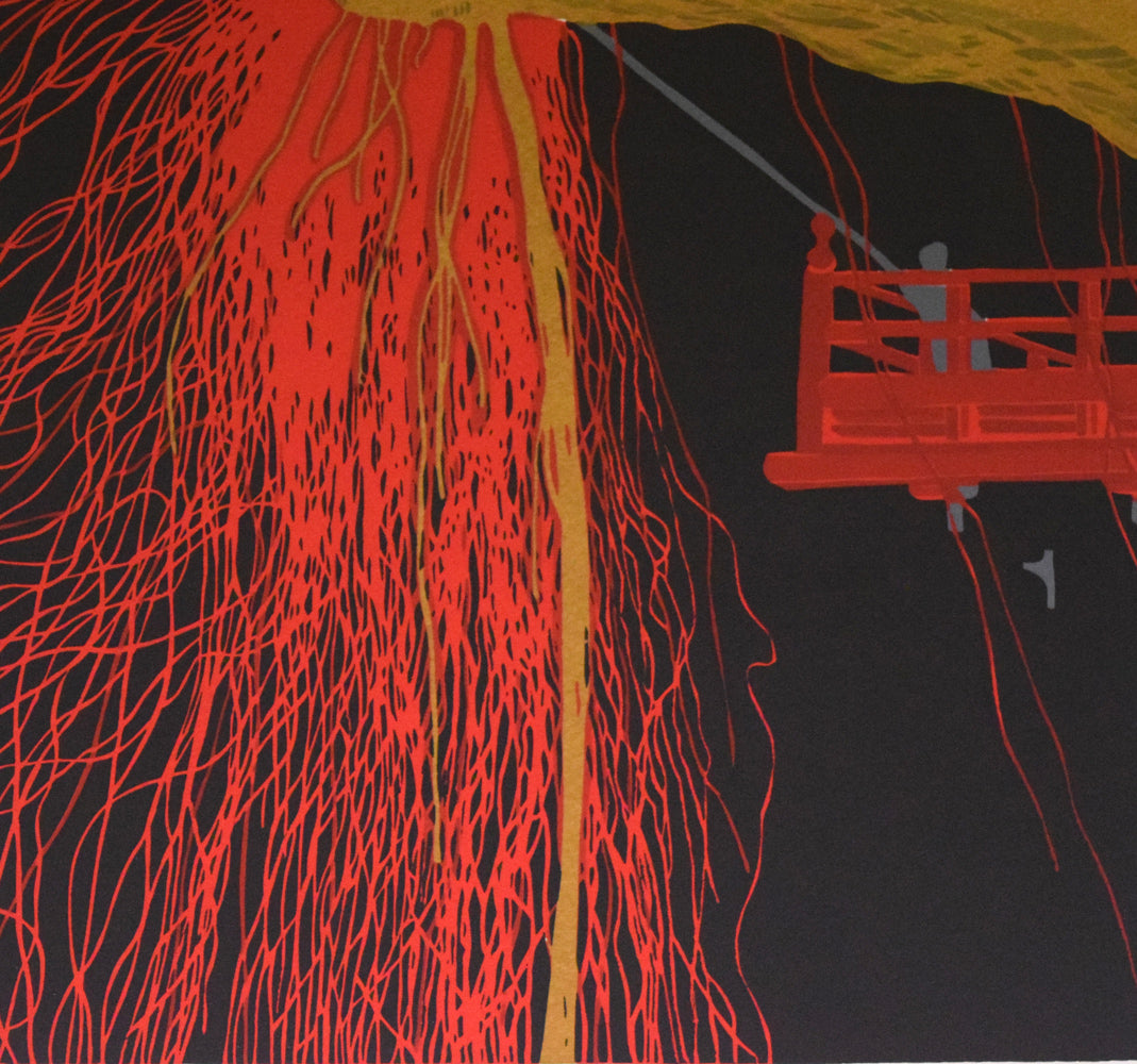 田中正秋「お水取り(東大寺二月堂)」シルクスクリーン版画 拡大画像2