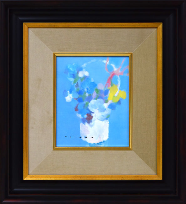 田中岑「三色菫」油絵・F3号