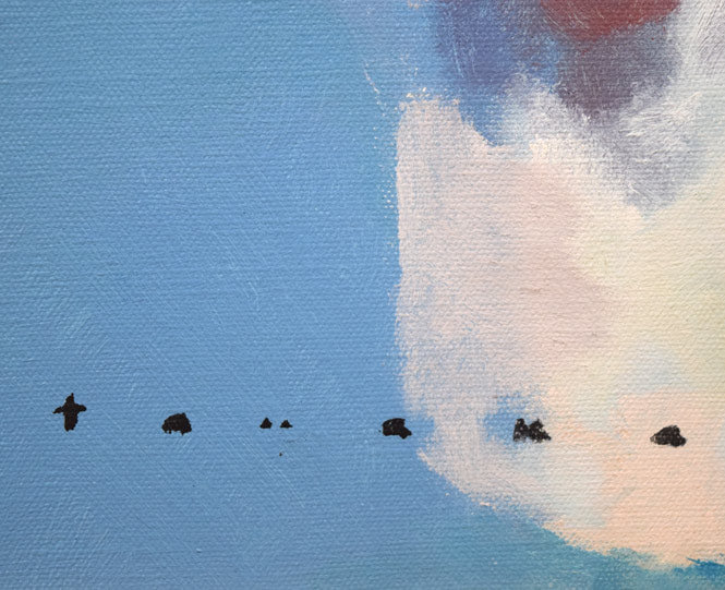 田中岑「三色菫」油絵・F3号 サイン拡大画像