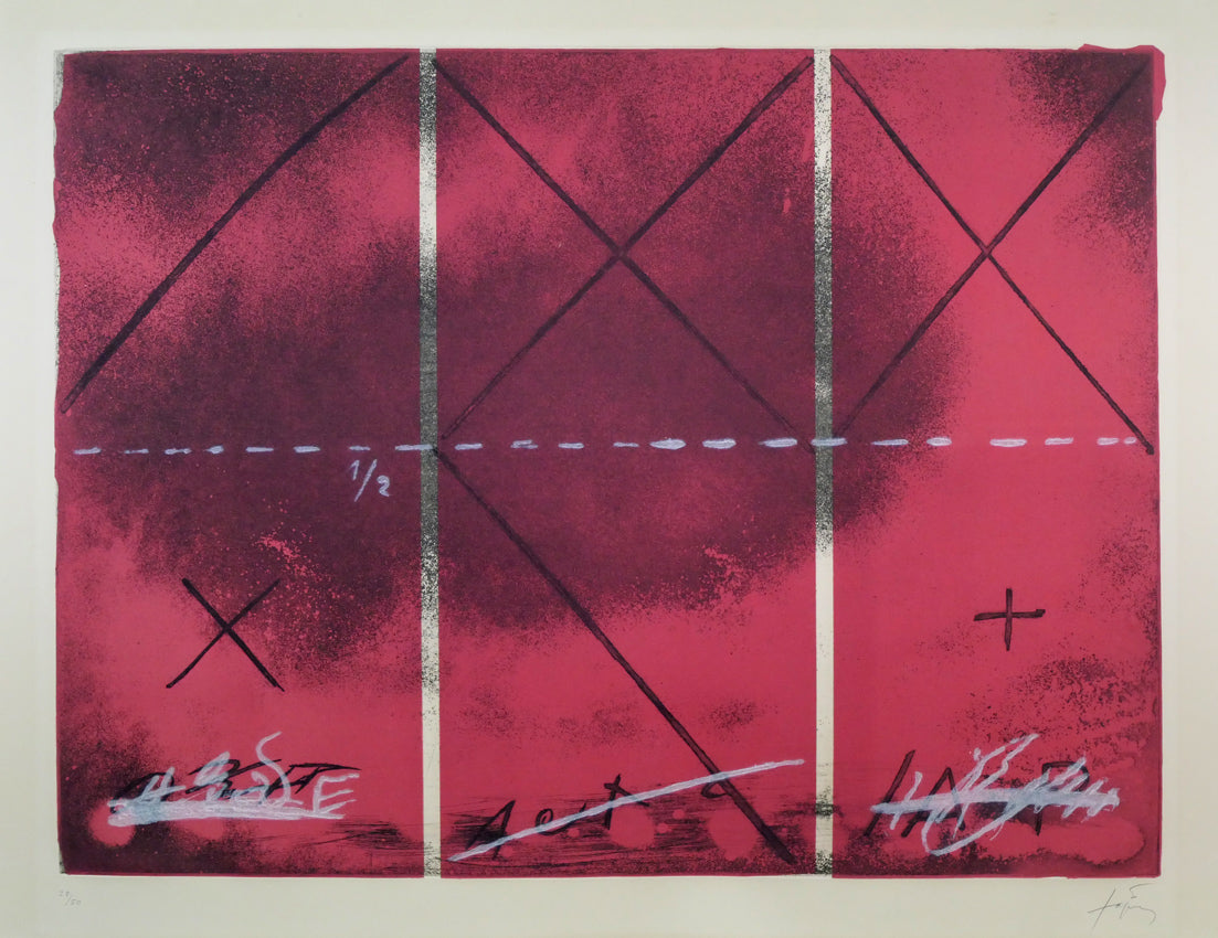 アントニ・タピエス(Antoni Tapies)「Triptyque.1976」カラーエッチング(銅版画) 作品全体拡大画像