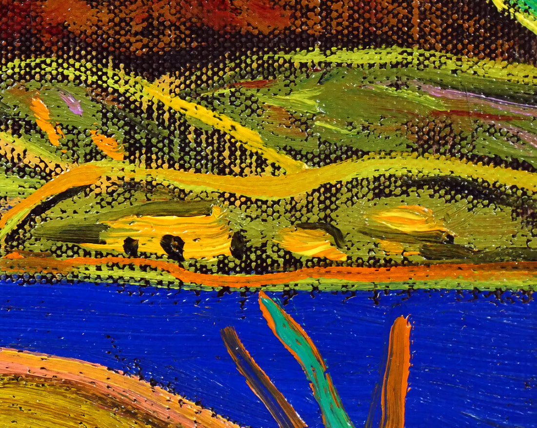 田崎広助「朱富士」油絵・F0号 拡大画像4