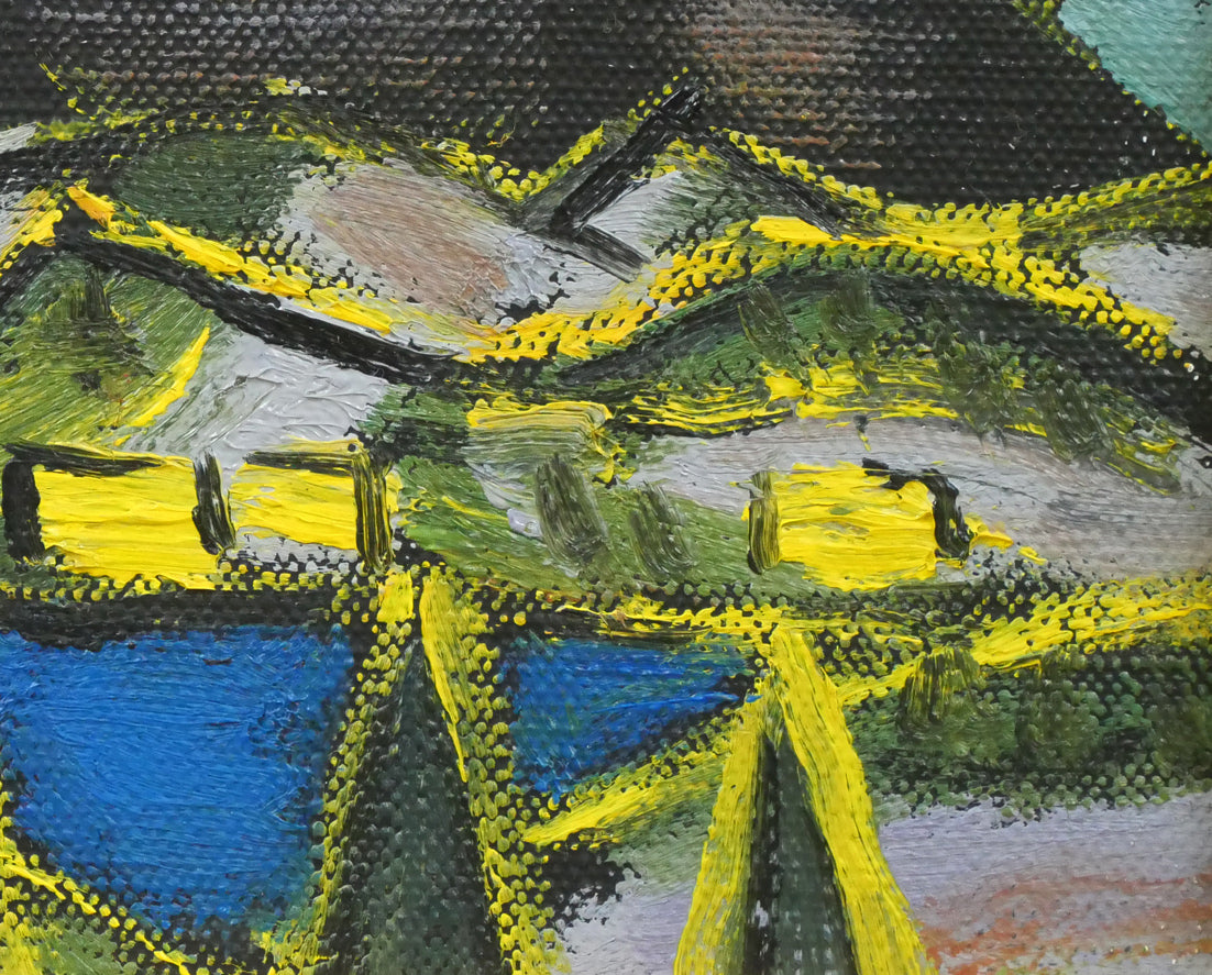 田崎広助「朱富士」油絵・F0号 拡大画像5