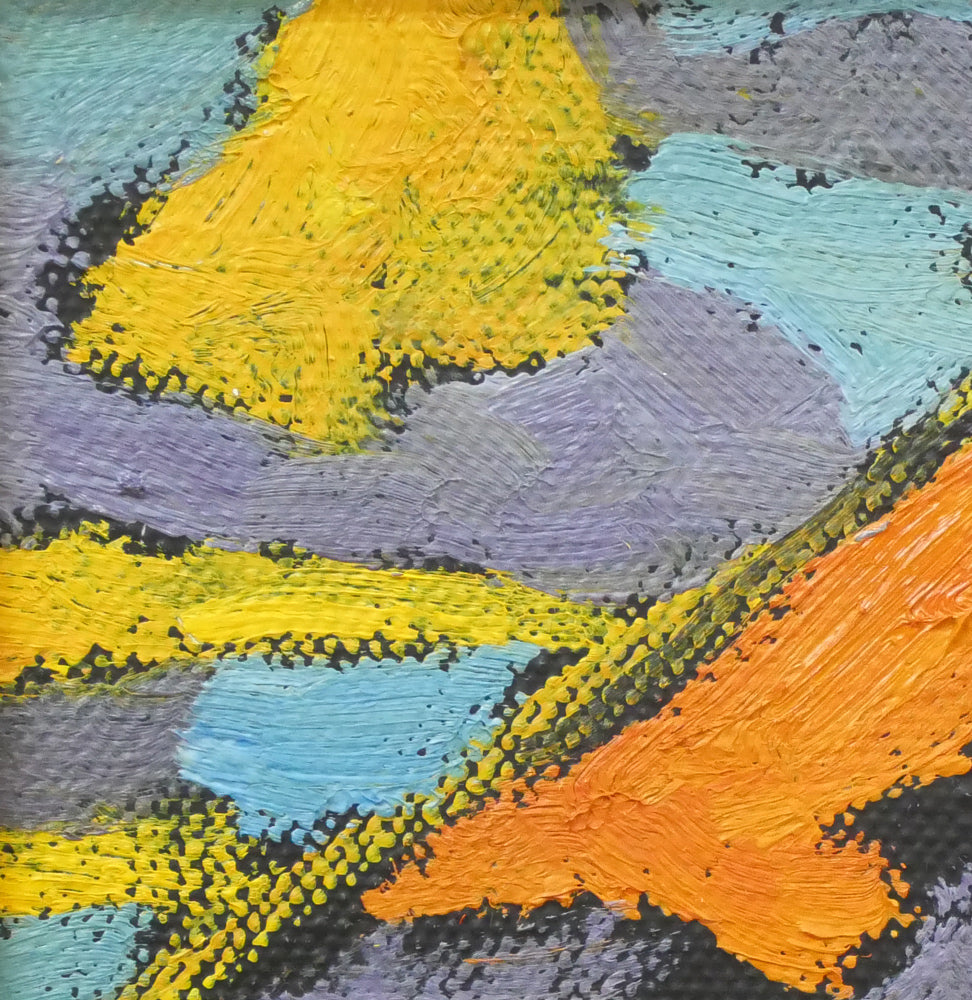 田崎広助「朱富士」油絵・F0号 拡大画像1