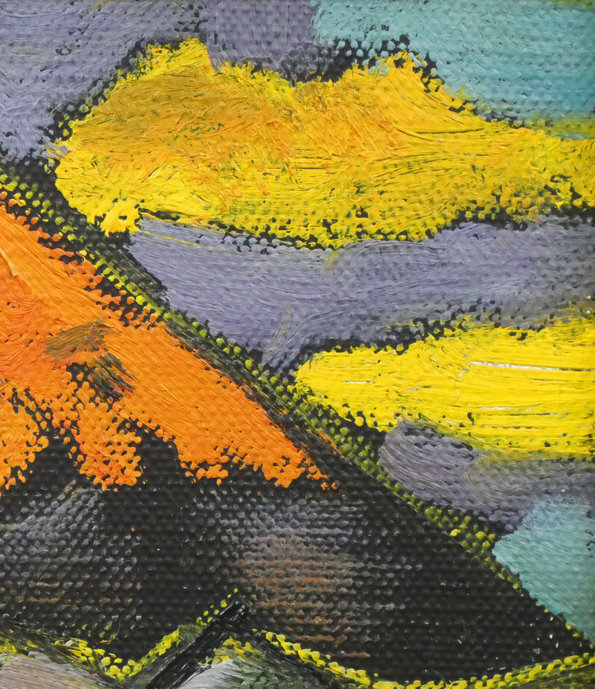 田崎広助「朱富士」油絵・F0号 拡大画像3