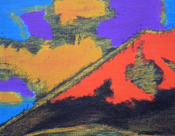 田崎広助「箱根朱富士」リトグラフ 拡大画像1