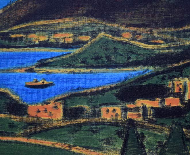 田崎広助「箱根朱富士」リトグラフ 拡大画像4