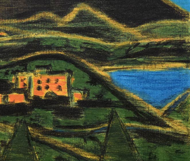 田崎広助「箱根朱富士」リトグラフ 拡大画像6