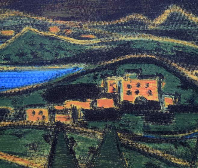 田崎広助「箱根朱富士」リトグラフ 拡大画像5