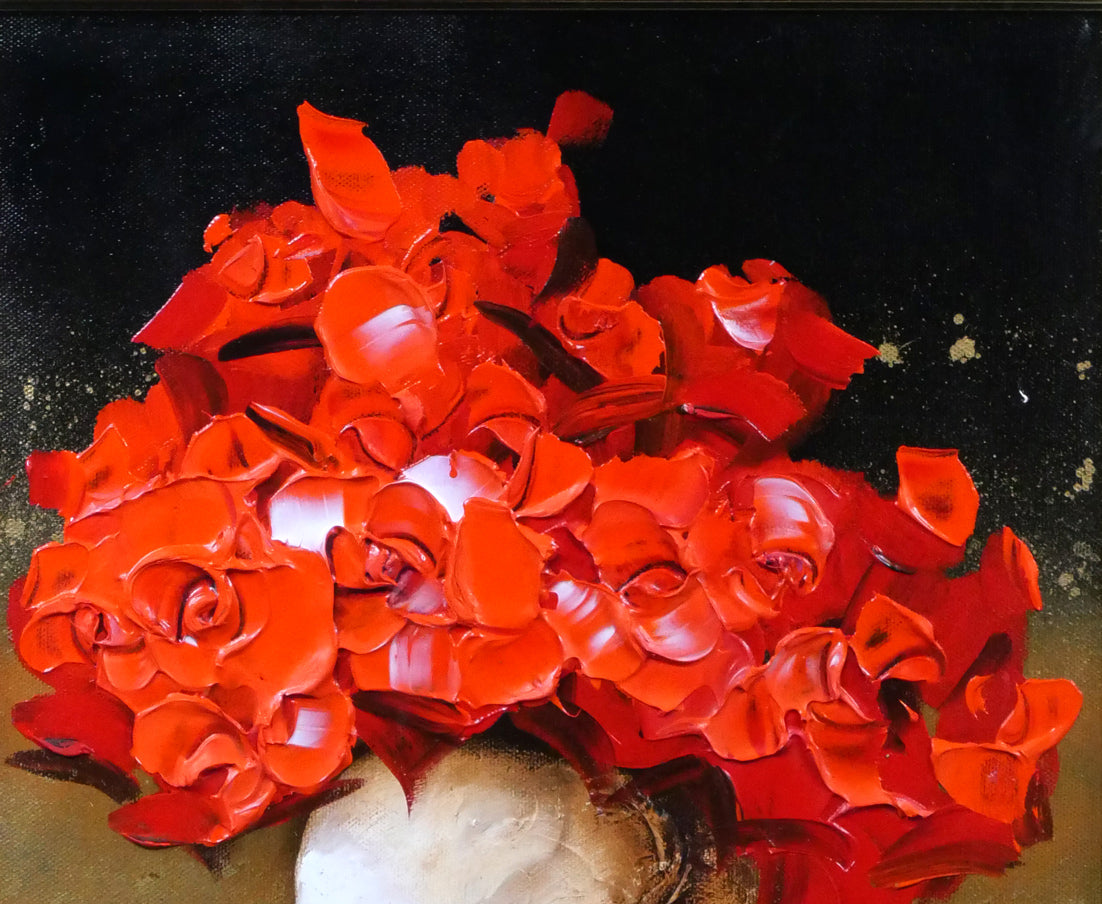 立川広己「薔薇」油絵・F6号 拡大画像1