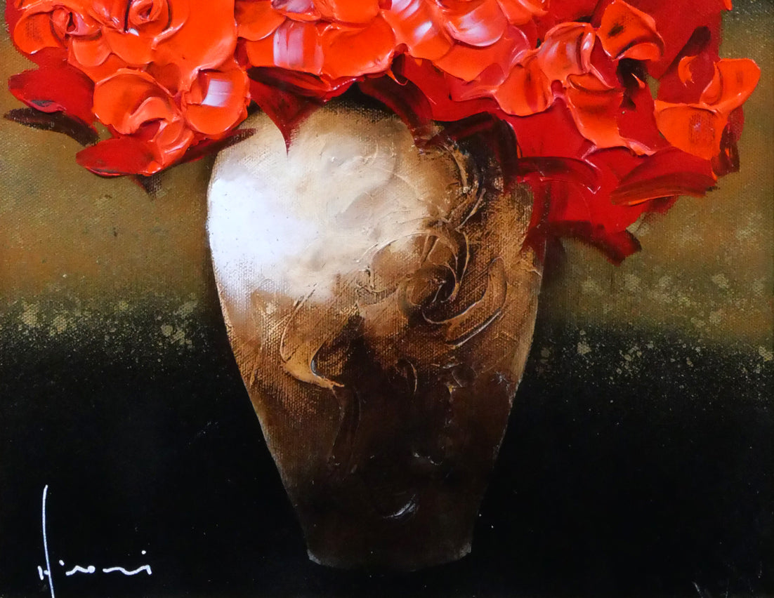 立川広己「薔薇」油絵・F6号 拡大画像2