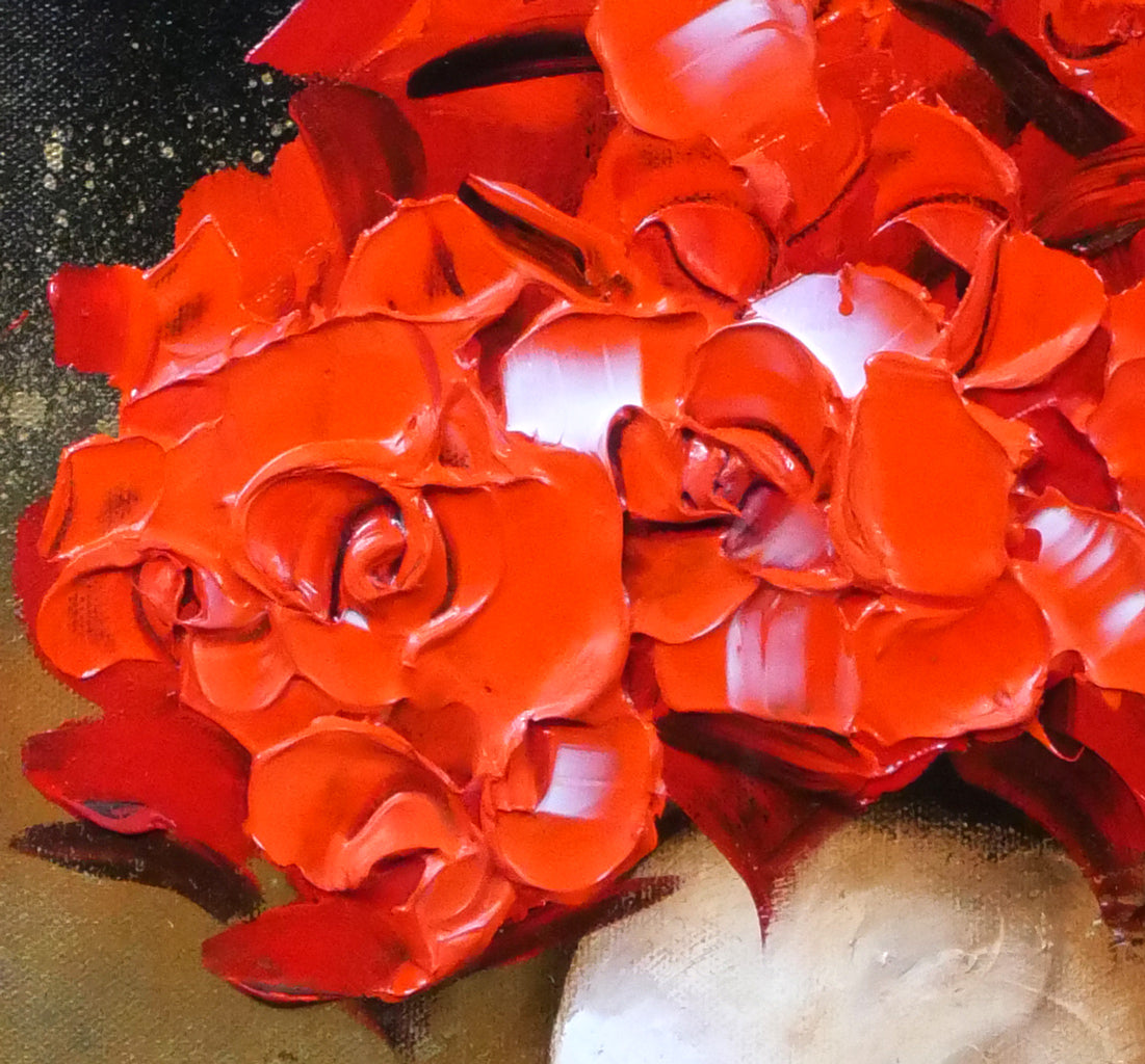 立川広己「薔薇」油絵・F6号 拡大画像3