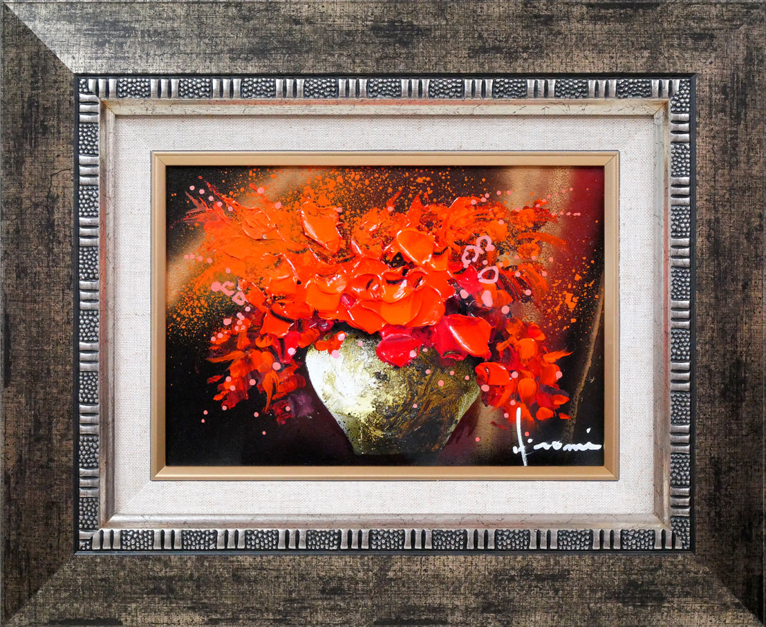 立川広己「紅花」油絵・SM