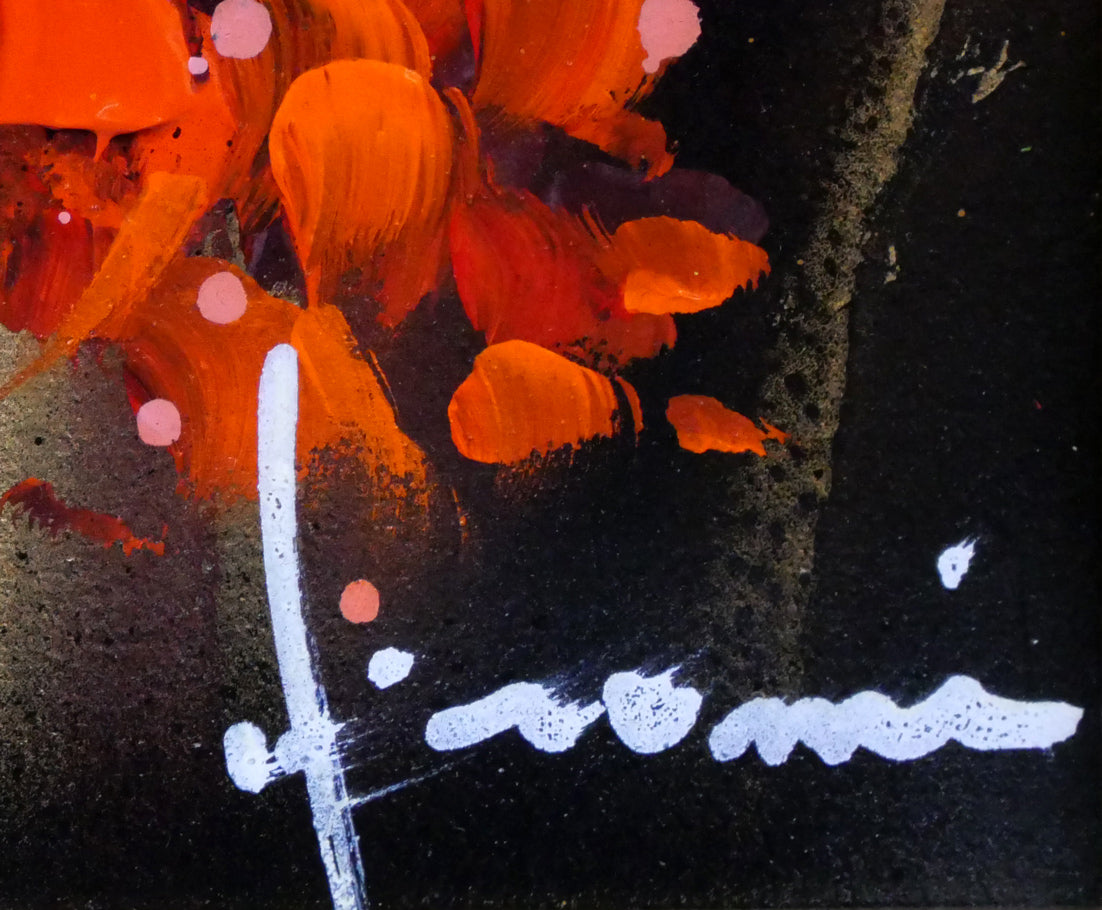 立川広己「紅花」油絵・SM サイン拡大画像