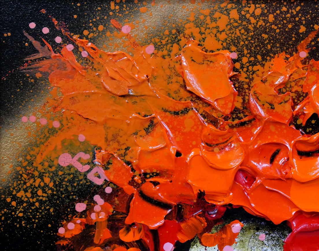 立川広己「紅花」油絵・SM 拡大画像1