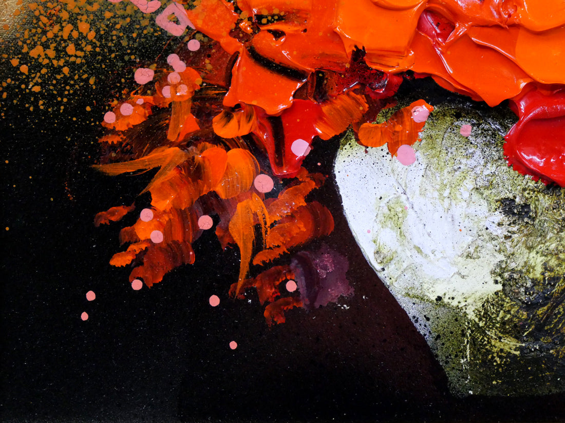 立川広己「紅花」油絵・SM 拡大画像3