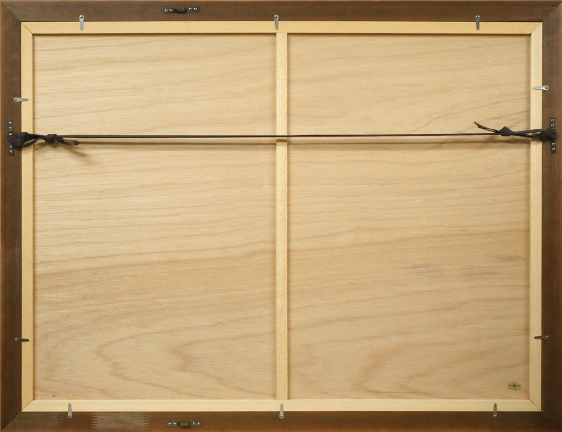 寺井重三「踊り子」パステル画・12号 額縁裏側画像