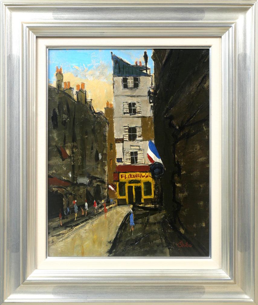 千葉七郎「ラファイエット通り(パリ)」油絵・F6号